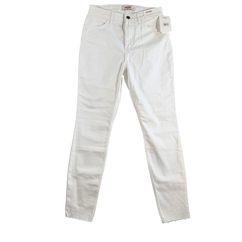 Wrangler Women Size 6 White High Rise Skinny Jeans Pants Cut Off NWT